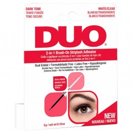 DUO 2-in-1 Brush-on Striplash Adhesive - White/Clear + Dark Tone