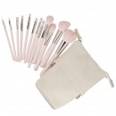 ilu Basic 12Pcs Makeup Brush Set with Pouch - Light Pink
