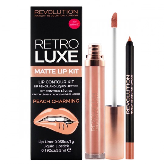 Makeup Revolution Retro Luxe Matte Lip Kit - Peach Charming