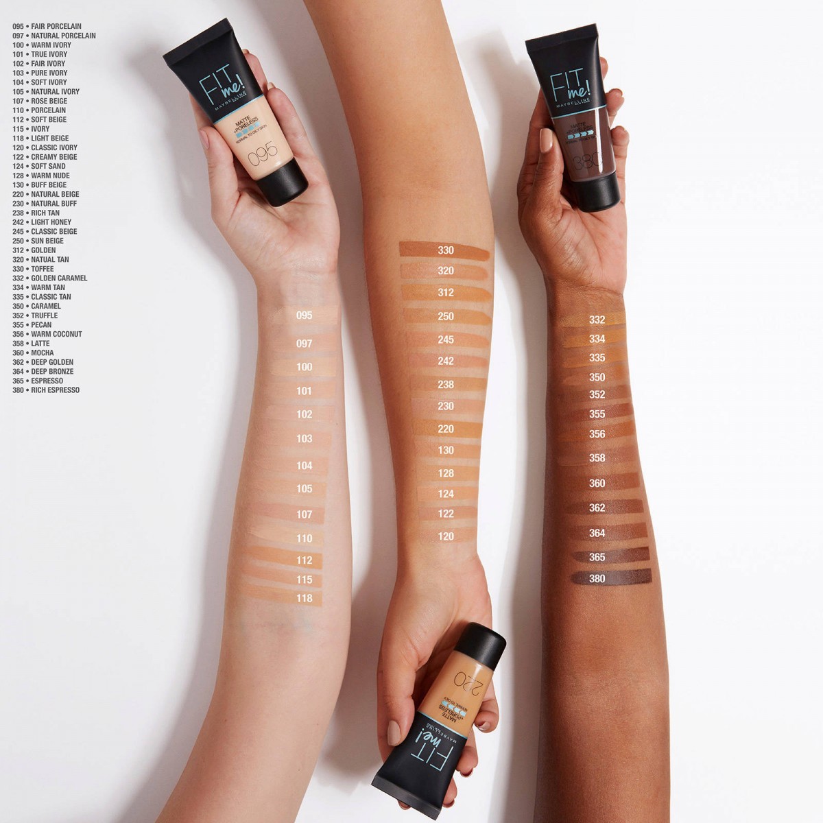 Lista Foto Fit Me Matte And Poreless Swatches Alta Definici N Completa K K