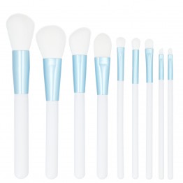 MIMO 9Pcs Makeup Brush Set - White & Blue