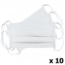 Μάσκα Υφασμάτινη Δύο Στρώσεων Πολλαπλών Χρήσεων Λευκή (100% Βαμβάκι, Unisex, Ελληνικό Προϊόν) 10τμχ