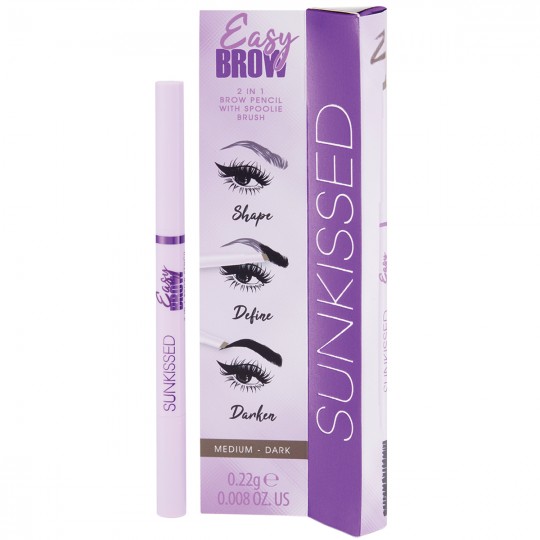 Sunkissed Easy Brow 2 IN 1 Brow Pencil with Spoolie - Medium-Dark