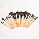 Tools For Beauty 24Pcs Makeup Brush Set with Pouch - Wooden Black