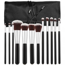 Tools For Beauty 12Pcs Kabuki Makeup Brush Set - Black