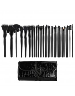 Tools For Beauty 32Pcs Makeup Brush Set with Pouch - Black