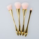 Tools For Beauty 4Pcs Golden Handle Makeup Brush Set