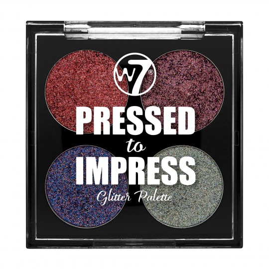 W7 Pressed to Impress Glitter Eyeshadow Palette - All The Rage