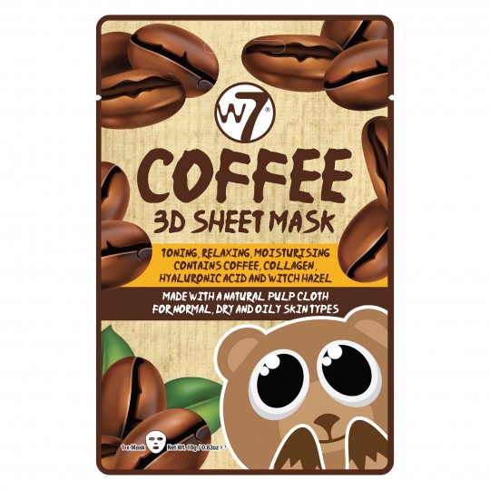 W7 3D Sheet Face Mask - Coffee